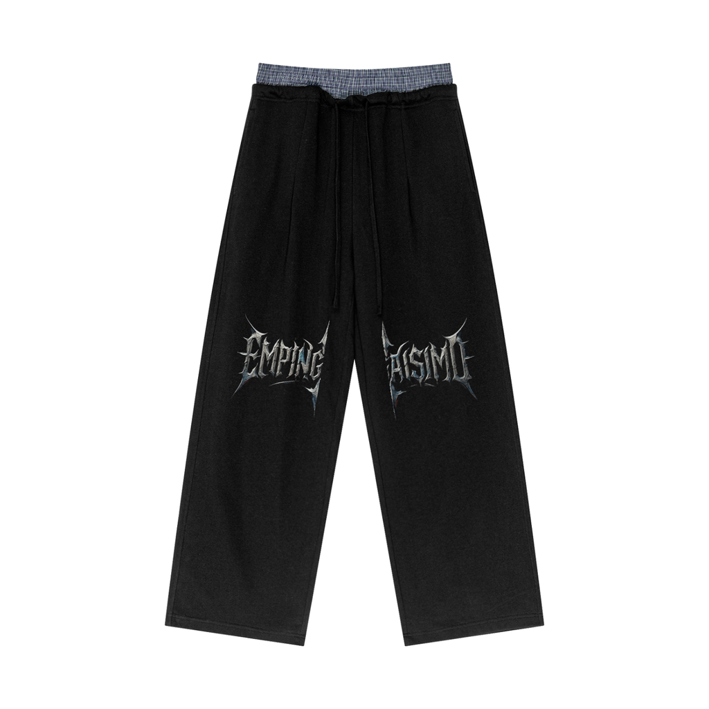 Plaid Contrast Waist Pants