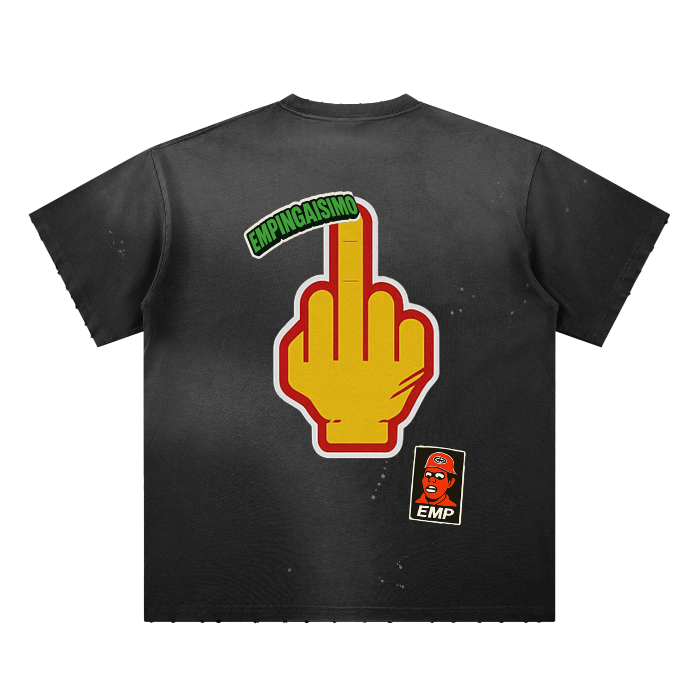 Hand-Frayed Sunfade Paint Splatter T-Shirt